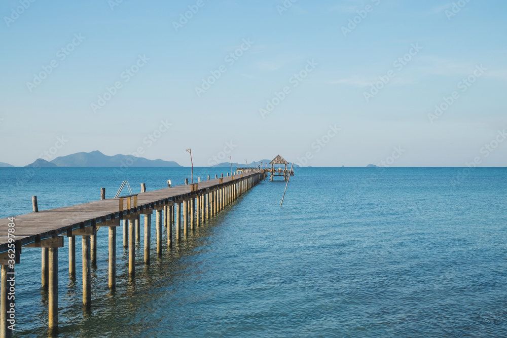 wooden pier in the sea.