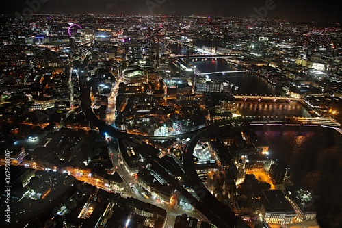 Night panorama of London