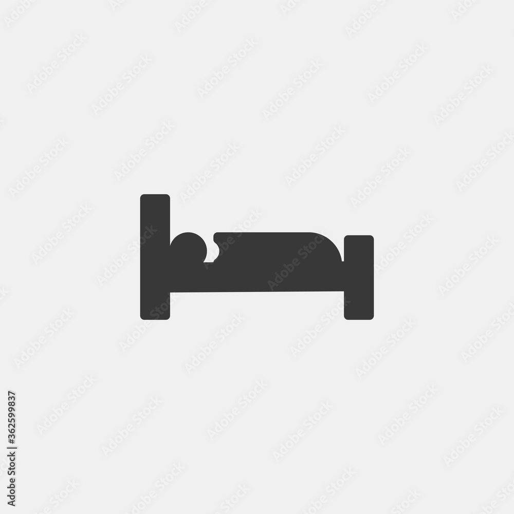 Single bed icon. Bed symbol modern, simple, vector, icon for website design, mobile app, ui. Vector Illustration Single bed icon. Bed symbol modern, simple, vector, icon for website design, mobile app, ui. Vector Illustration