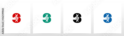 Hand Holding Wrench On Letter Logo Design S