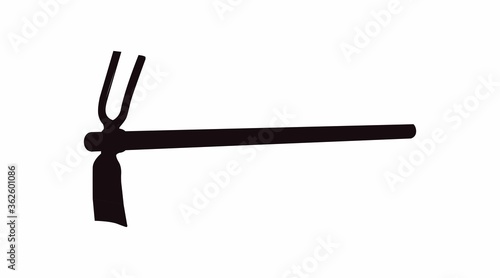 Vector Isolated Illustration of a Hoe Silhouette on a White Background