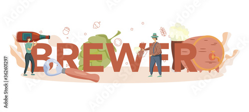 Brewery convept. Craft beer production, brewing process. draught beer