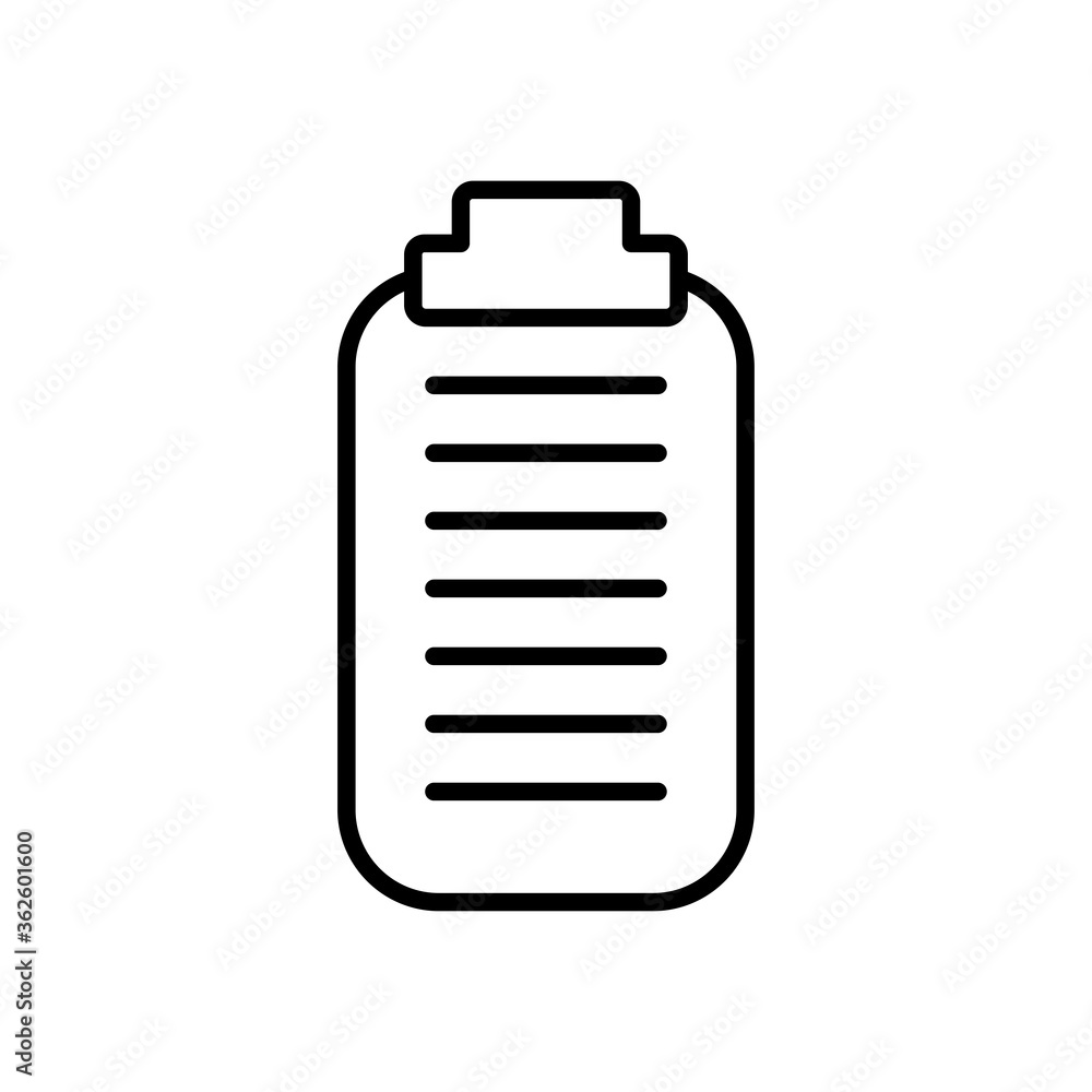 clipboard icon image, line style