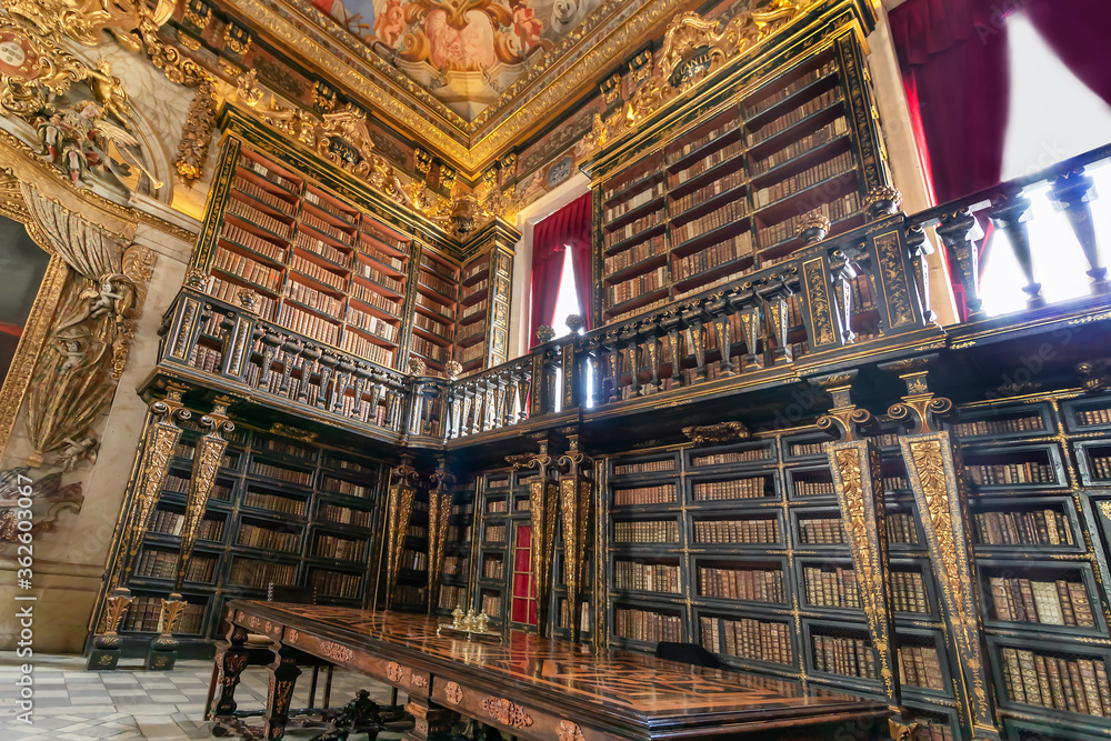 Coimbra, Portugal - July 16, 2019: The Johannine Library (Portuguese:  Biblioteca Joanina) is a Baroque library situated in the heights of the  historic centre of the University of Coimbra University Photos | Adobe Stock