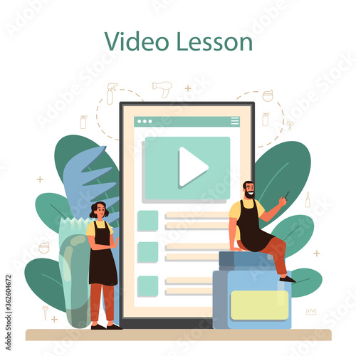 Hairdresser online service or platform. Idea of hair care in salon. Hair