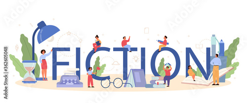 Literature school subject typographic header concept. Webinar, course