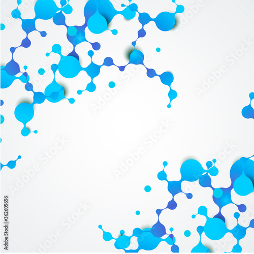 Abstract vector polygonal background with connecting blue dots with lines