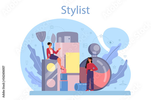 Fashion stylist concept. Modern, creative job, professional fashion