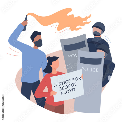 Black lives matter concept. Protester call for justice for black people.