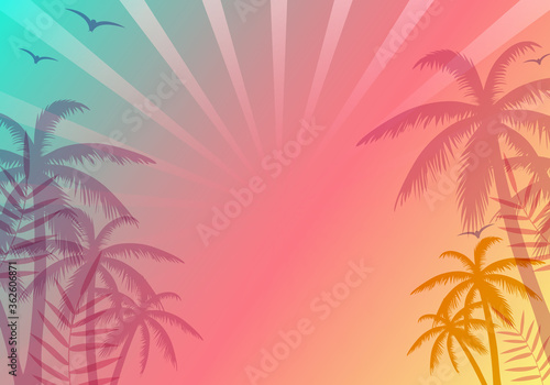 Summer poster. Abstract gradient background  vector. Modern hello summer background for placard  ad  cover  banner  leaflet and flyer template. Creative art concept  vector illustration