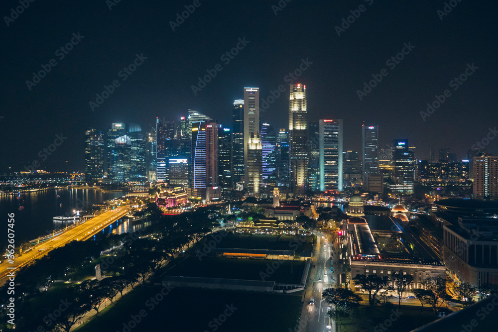 Fototapeta premium Singapore at the night, Singapore.