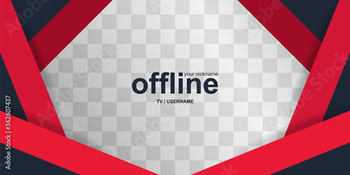 Currently offline twitch banner background vector template. - Vector.