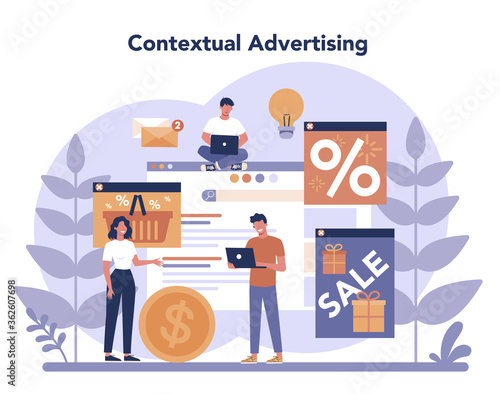 Contextual advertsing and targeting concept. Marketing campaign