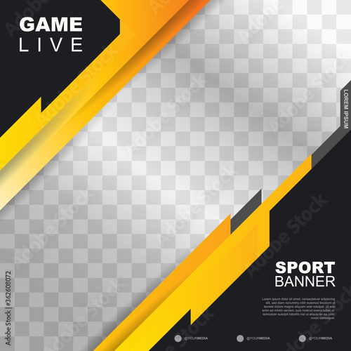 Live game online streaming sports style banner. - Vector.
