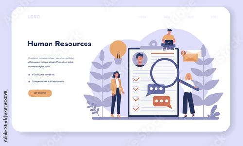 Human resources web banner or landing page. Idea of recruitment