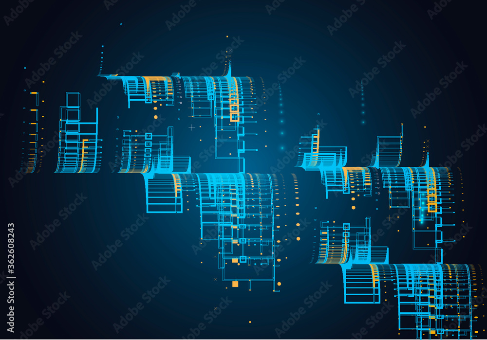 Cityscape Background.vector night city on a blue background