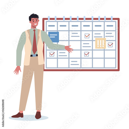Businees character do planning concept. Idea of business plan