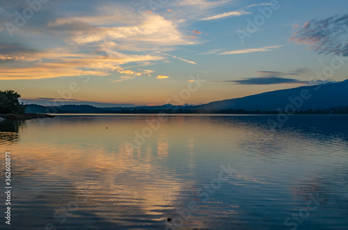 sunset over lake