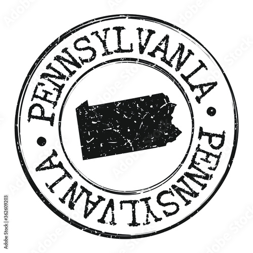 Silhouette Postal Passport Stamp Round Vector Icon.