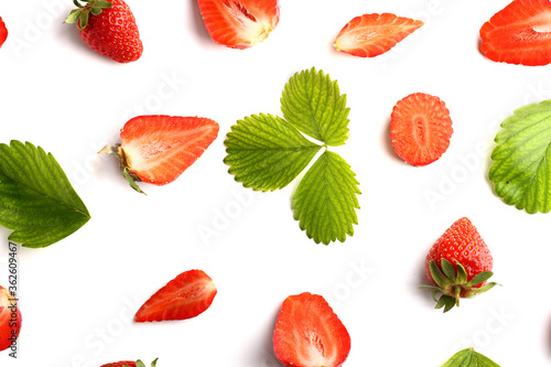 Fototapeta Naklejka Na Ścianę i Meble -  Strawberries isolated over white background