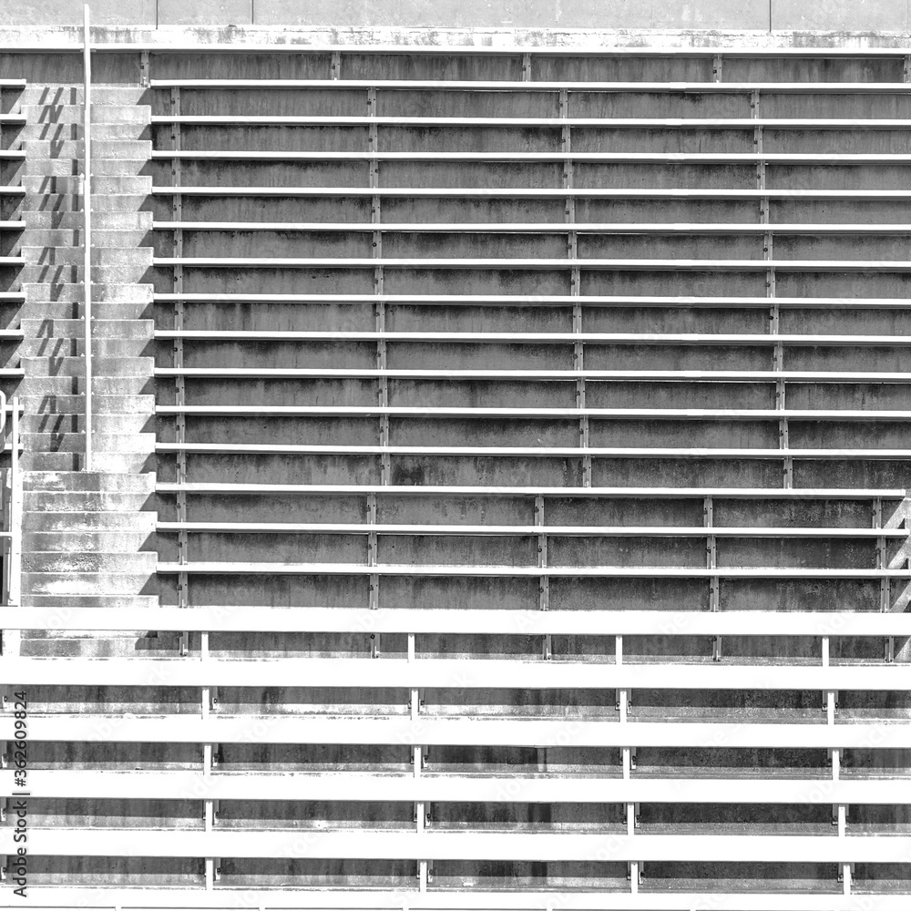 Black and white stadium bleachers Black and white stadium bleachers