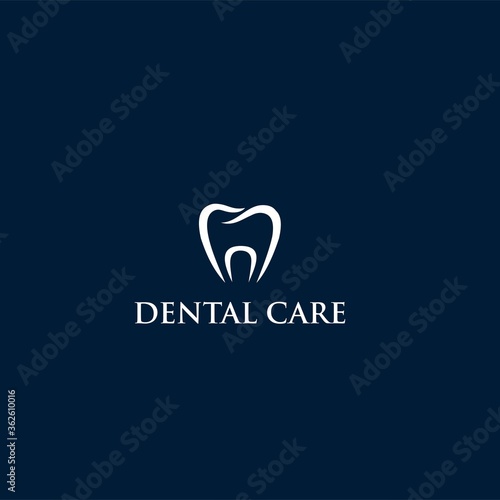 A dental vector illustration of a smiling tooth logo template