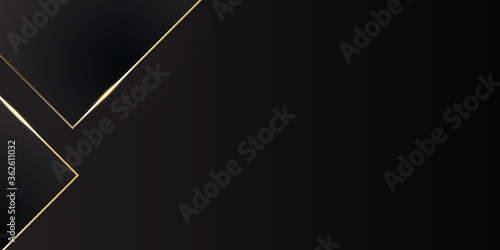 Modern abstract black background with gold line composition. Suit for social media post stories and presentation template.