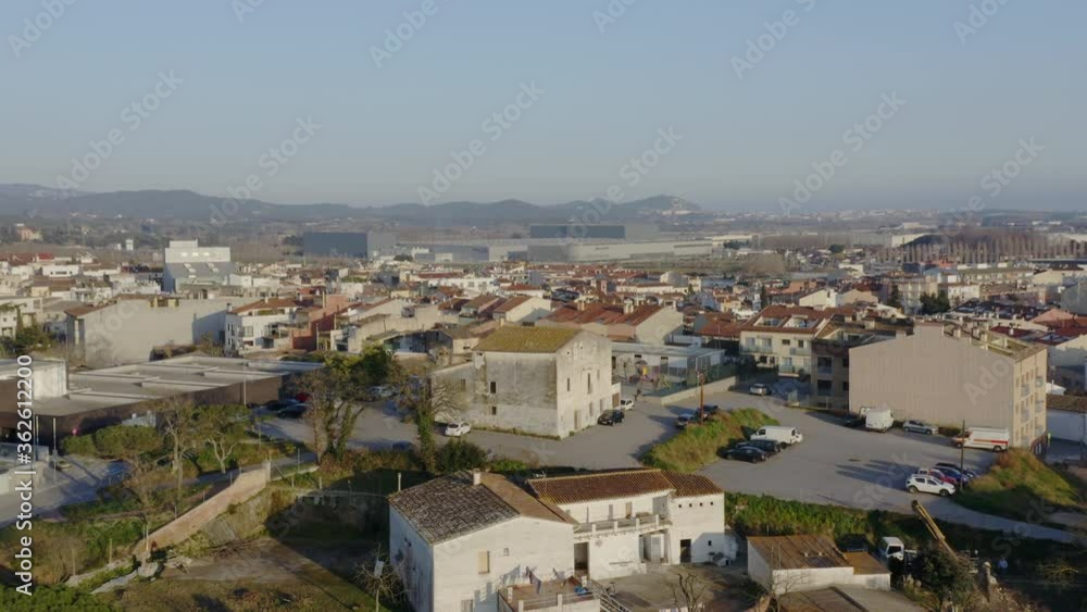 Shot above the urban area of the peaceful and lovely town of Tordera in Catalonia. Shot above the urban area of the peaceful and lovely town of Tordera in Catalonia.