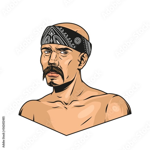 Vintage colorful concept of latino man