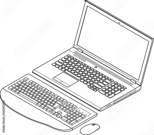 laptop keyboard drawing