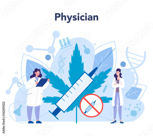 Narcologist concept. Professional medical specialist treat human