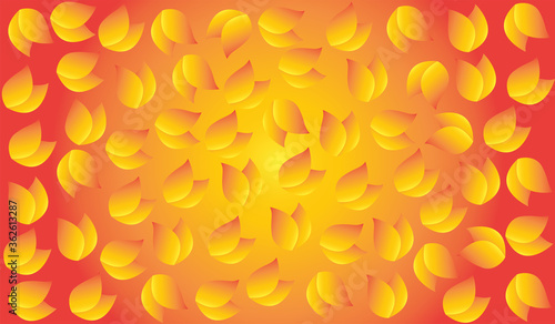 Orange and Yellow abstract background with Leaves Pattern,Illustration 3D Feeling Background,Orange and Yellow backdrop.