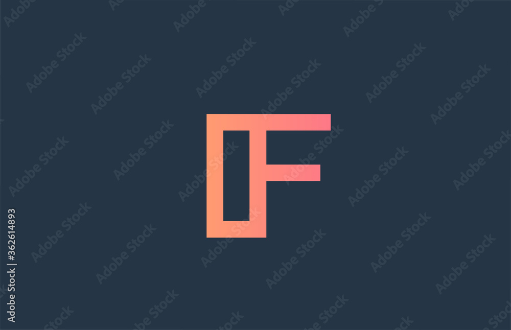 pink alphabet letter logo F icon for company and business. Simple line design for corporate identity pink alphabet letter logo F icon for company and business. Simple line design for corporate identity