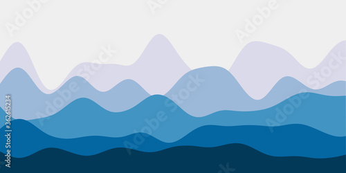 Abstract purple blue hills background. Colorful waves awesome vector illustration.