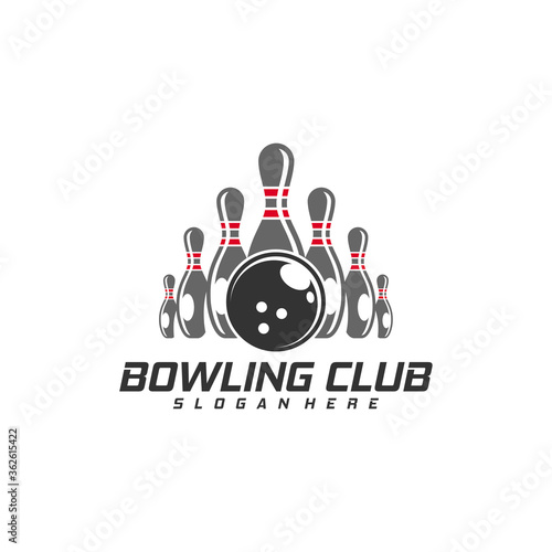 Bowling logo design concept vector template, emblem tournament template editable for your design. Icon Symbol