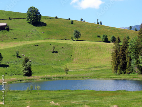 The smaller lake Schwendisee (Hinter Schwendisee) in the Obertoggenburg region, Wildhaus - Canton of St. Gallen, Switzerland (Kanton St. Gallen, Schweiz) photo