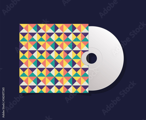geometric cover cd design of Mockup corporate identity template and branding theme Vector illustration