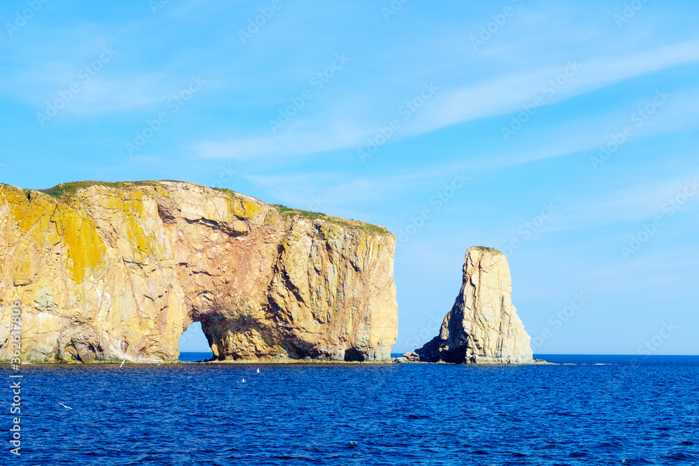 Perce rock, at the tip of Gaspe Peninsula Perce rock, at the tip of Gaspe Peninsula