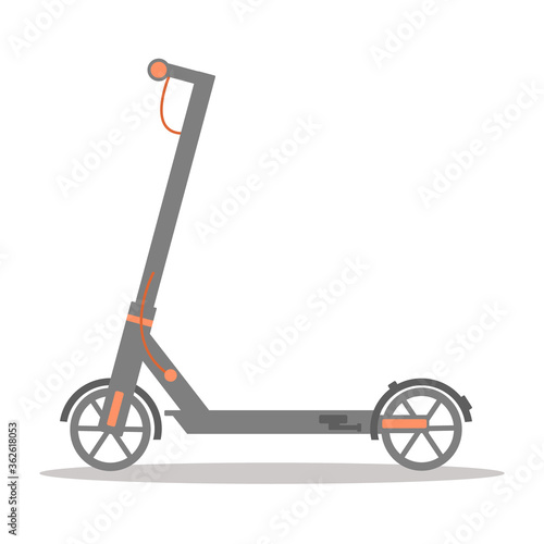 Electric scooter, urban transport. Ecological transportation. Flat vector illustration.