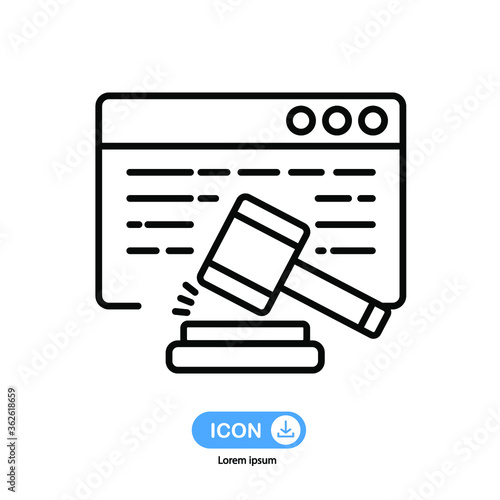 online auction icon vector iolated on white background