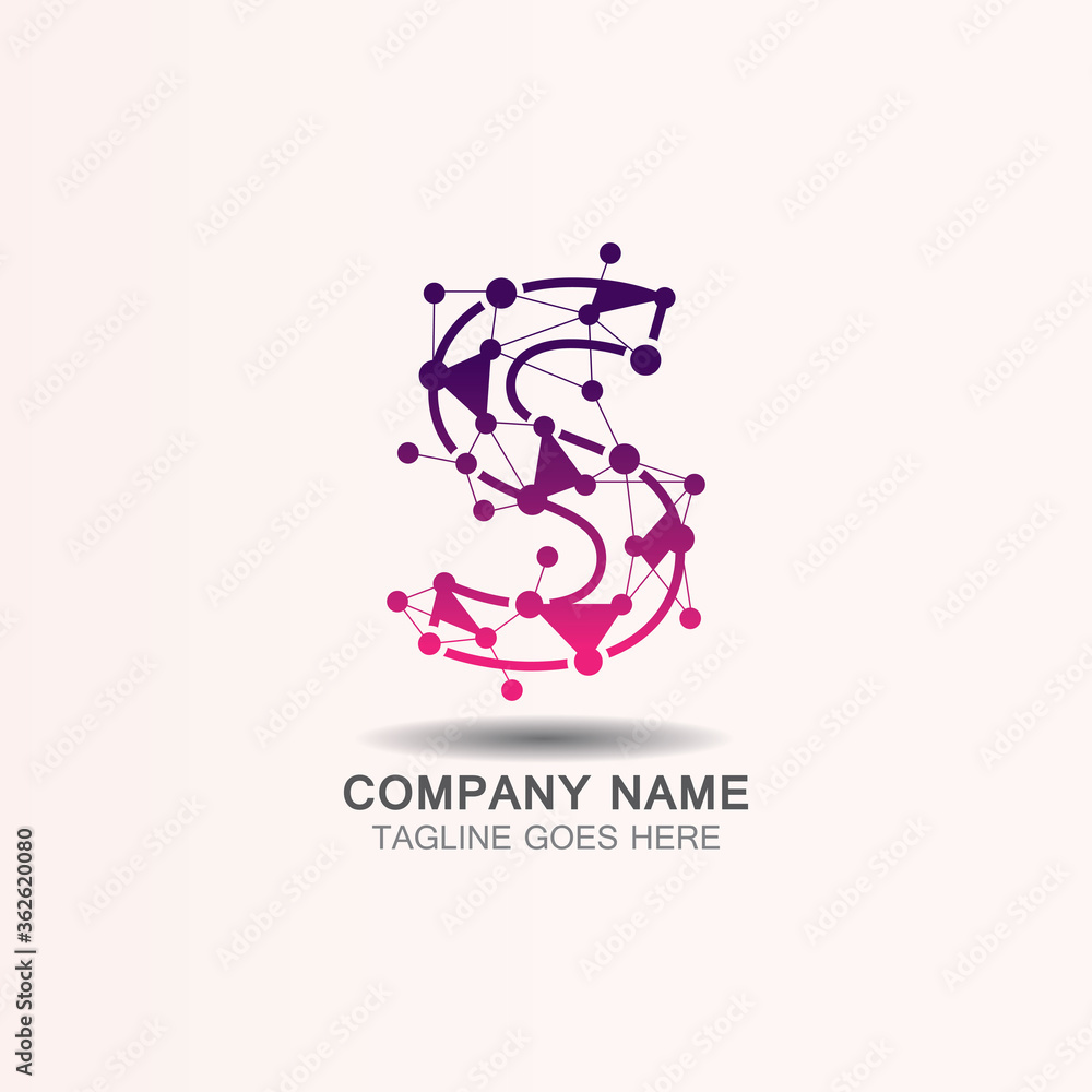 Letter S logo with Technology template concept network icon vector Letter S logo with Technology template concept network icon vector