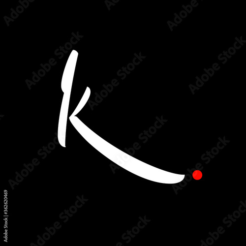 “K.” custom initial with editable colors. Perfect for using as a logo-mark, personal initial etc. (ID: 362620469)