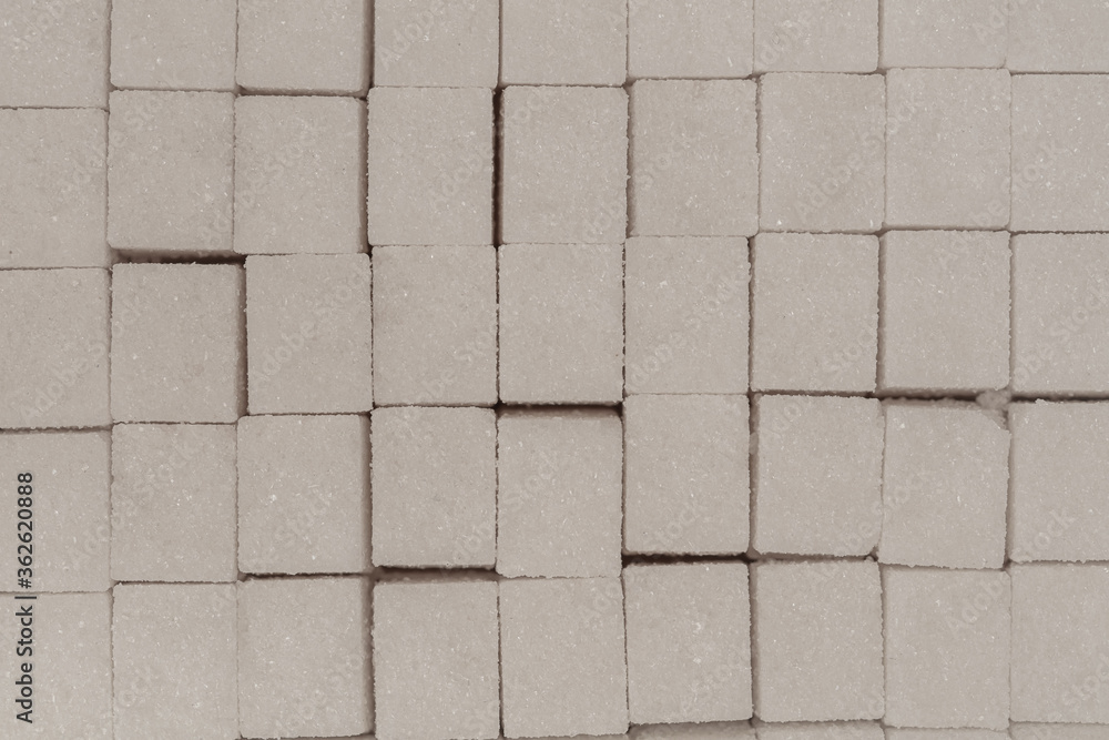 Fototapeta premium Sugar cubes background, texture, pattern