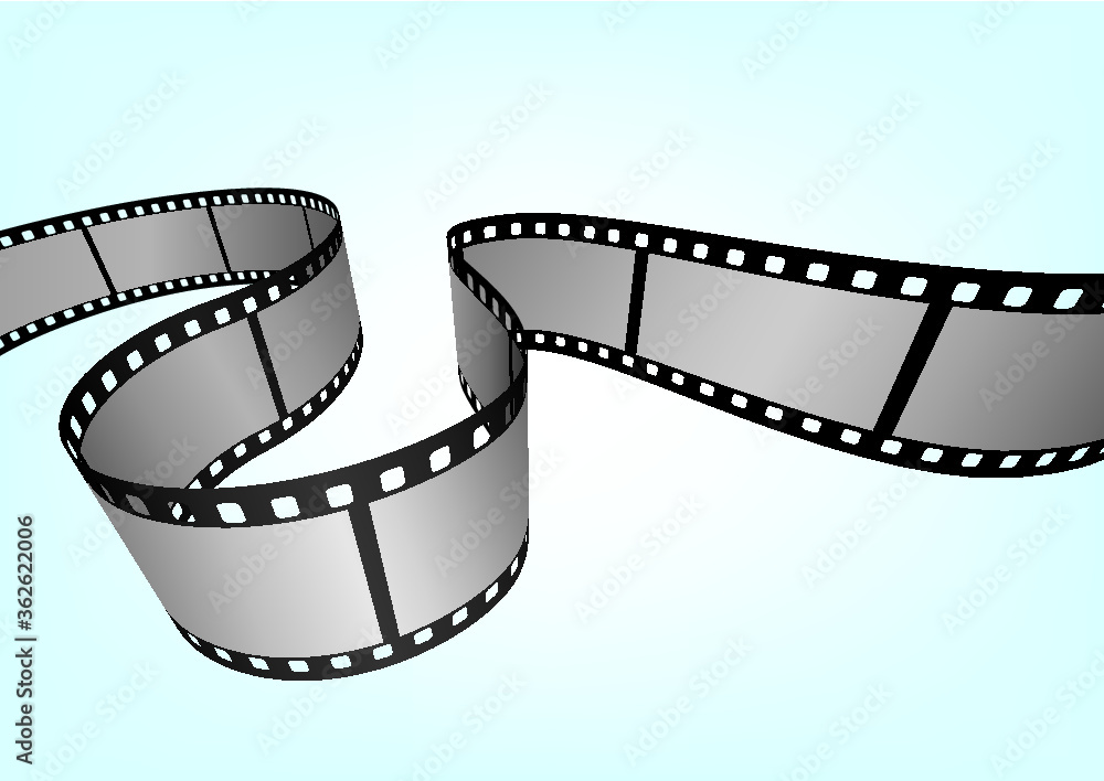 Cinema, movie and photography 35mm film strip template.  Vector 3D elements.