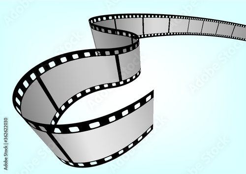 Cinema, movie and photography 35mm film strip template.  Vector 3D elements.