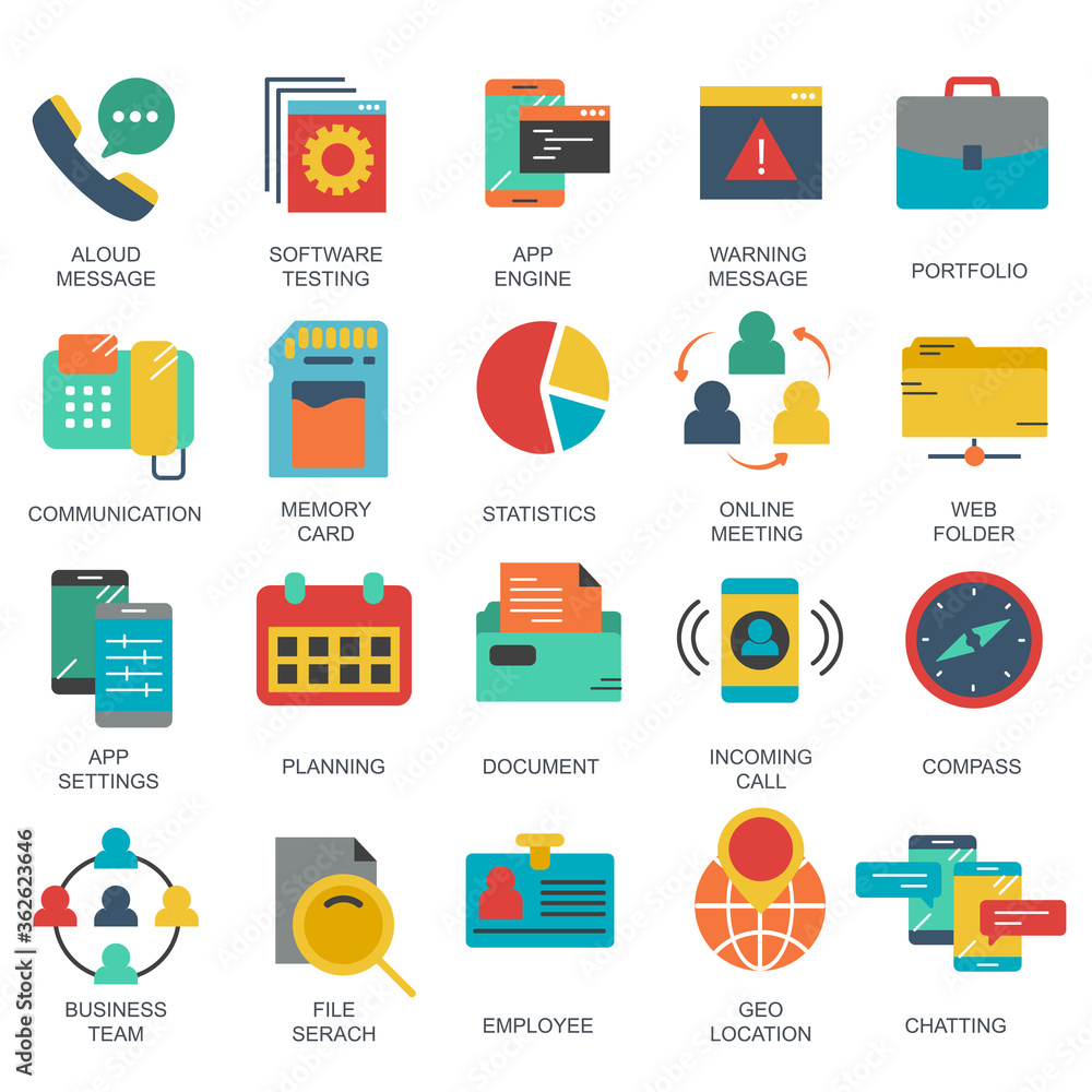 Business and marketing, programming, data management, internet connection, social network, computing, information. Flat vector illustration Business and marketing, programming, data management, internet connection, social network, computing, information. Flat vector illustration