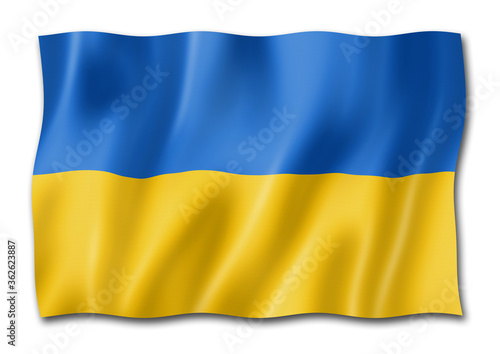 Ukrainian flag isolated on white