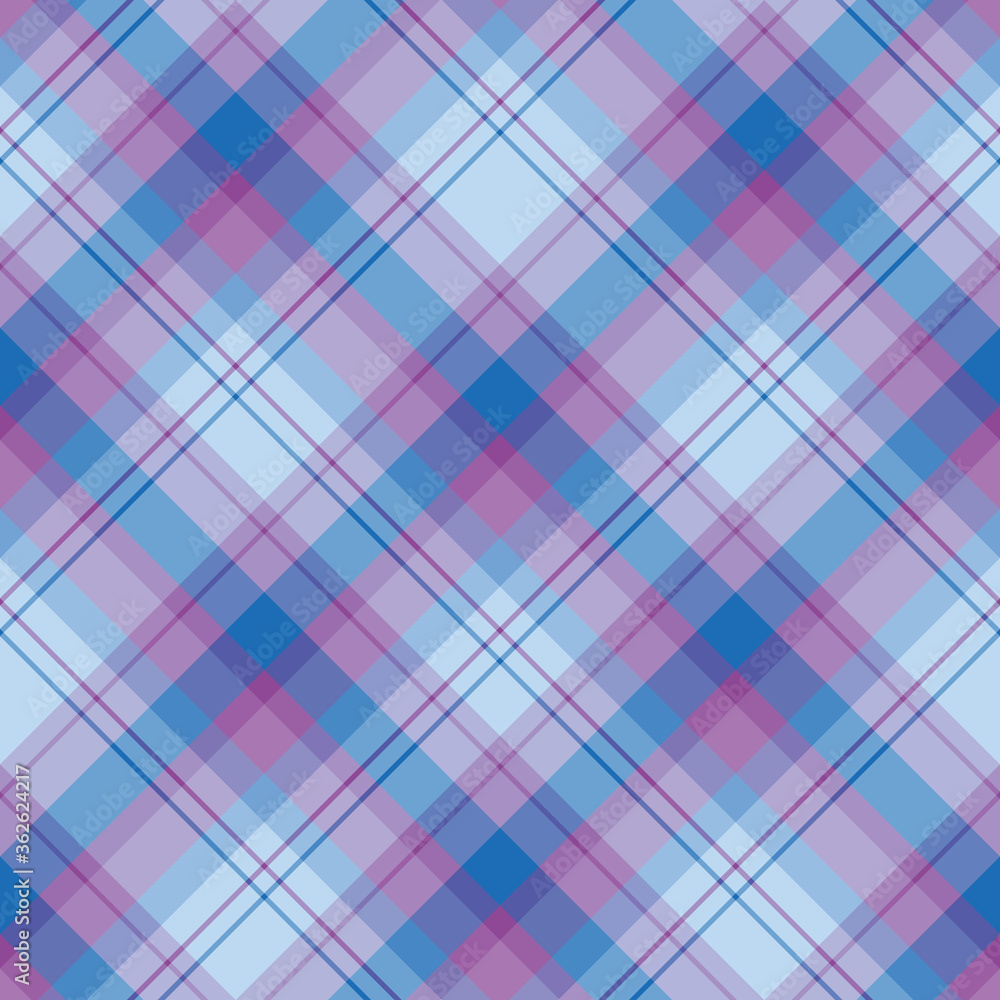 Seamless pattern in simple light and dark blue and violet colors for plaid, fabric, textile, clothes, tablecloth and other things. Vector image. 2 Seamless pattern in simple light and dark blue and violet colors for plaid, fabric, textile, clothes, tablecloth and other things. Vector image. 2