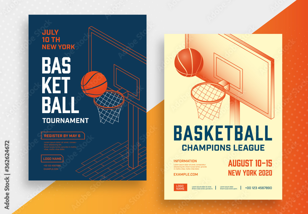 Basketball Tournament Poster Layout Stock Template | Adobe Stock