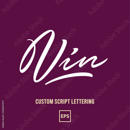 "Vin" elegant custom script lettering
 (ID: 362625473)